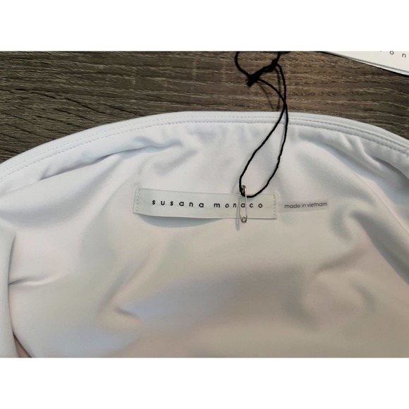 Susana Monaco White Long Sleeve Top XL Cropped Off-Shoulder Orig. Price $118.00 - Picture 7 of 9